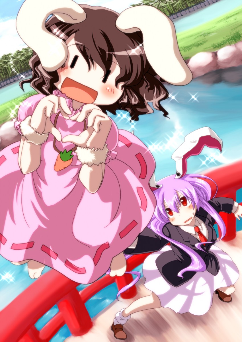 reisen udongein inaba and inaba tewi (touhou) drawn by irusu
