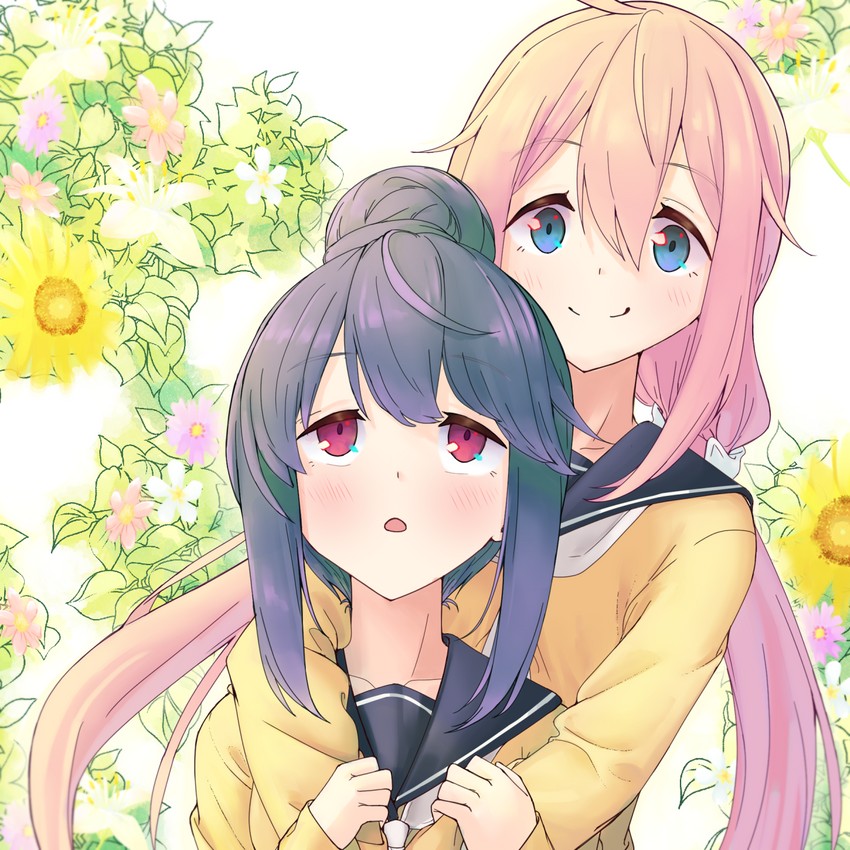 shima rin and kagamihara nadeshiko (yurucamp) drawn by kinako_mochi