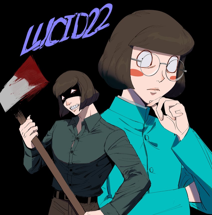 luther von ivory, dream luther, and axe luther (randal's friends) drawn by szmgm