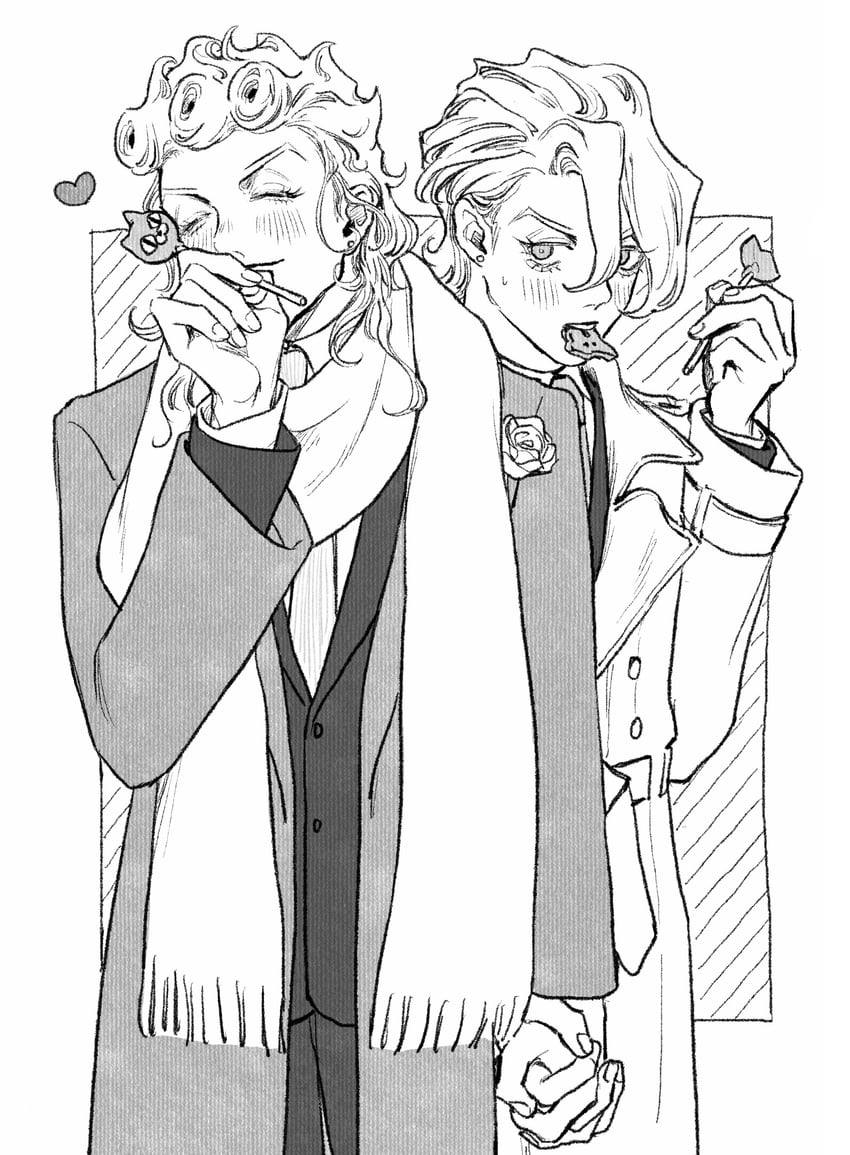 giorno giovanna and pannacotta fugo (jojo no kimyou na bouken and 1 more) drawn by okokoro_zaiku