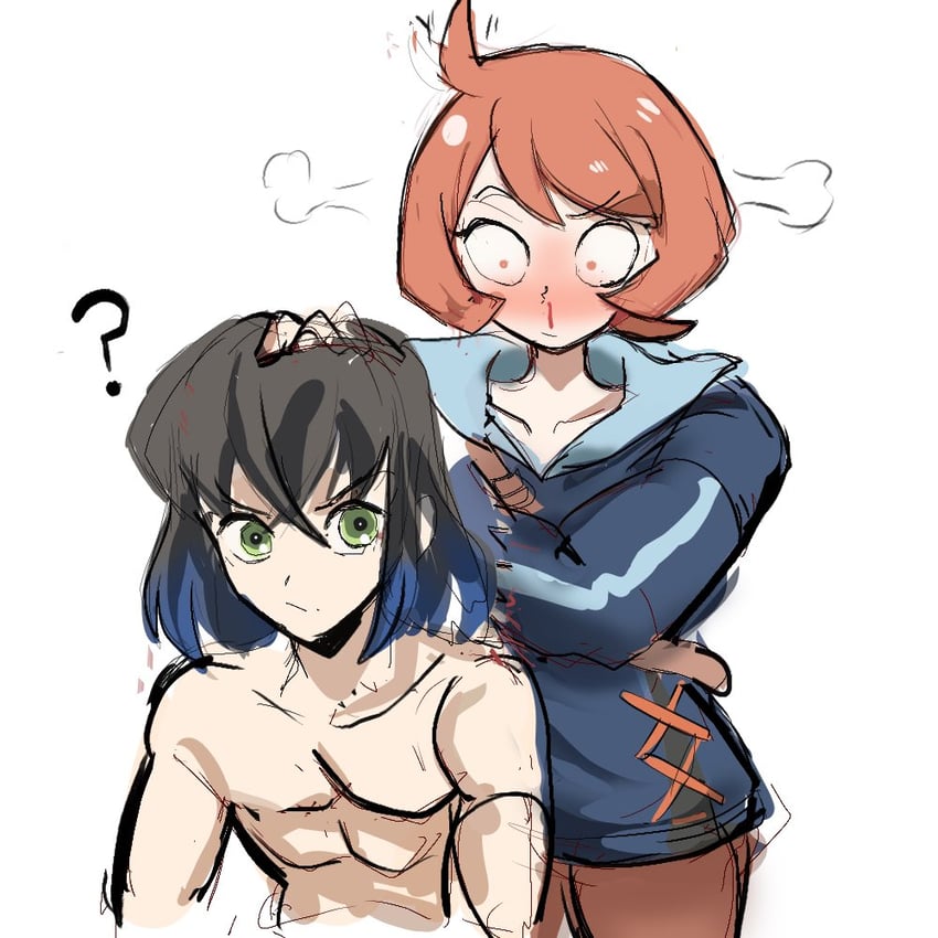 arezu and hashibira inosuke (pokemon and 2 more) drawn by rakeemspoon