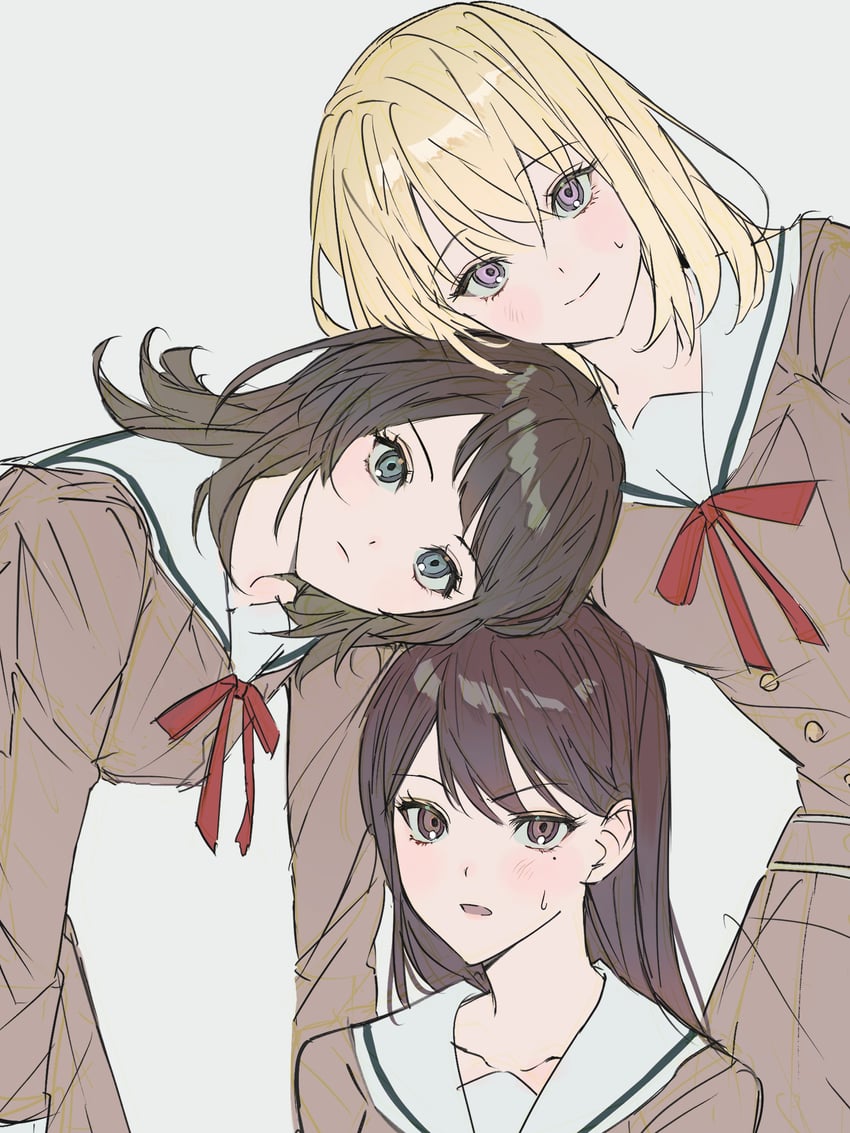 shiina taki, yahata umiri, and misumi uika (bang dream! and 1 more) drawn by hiyokoda