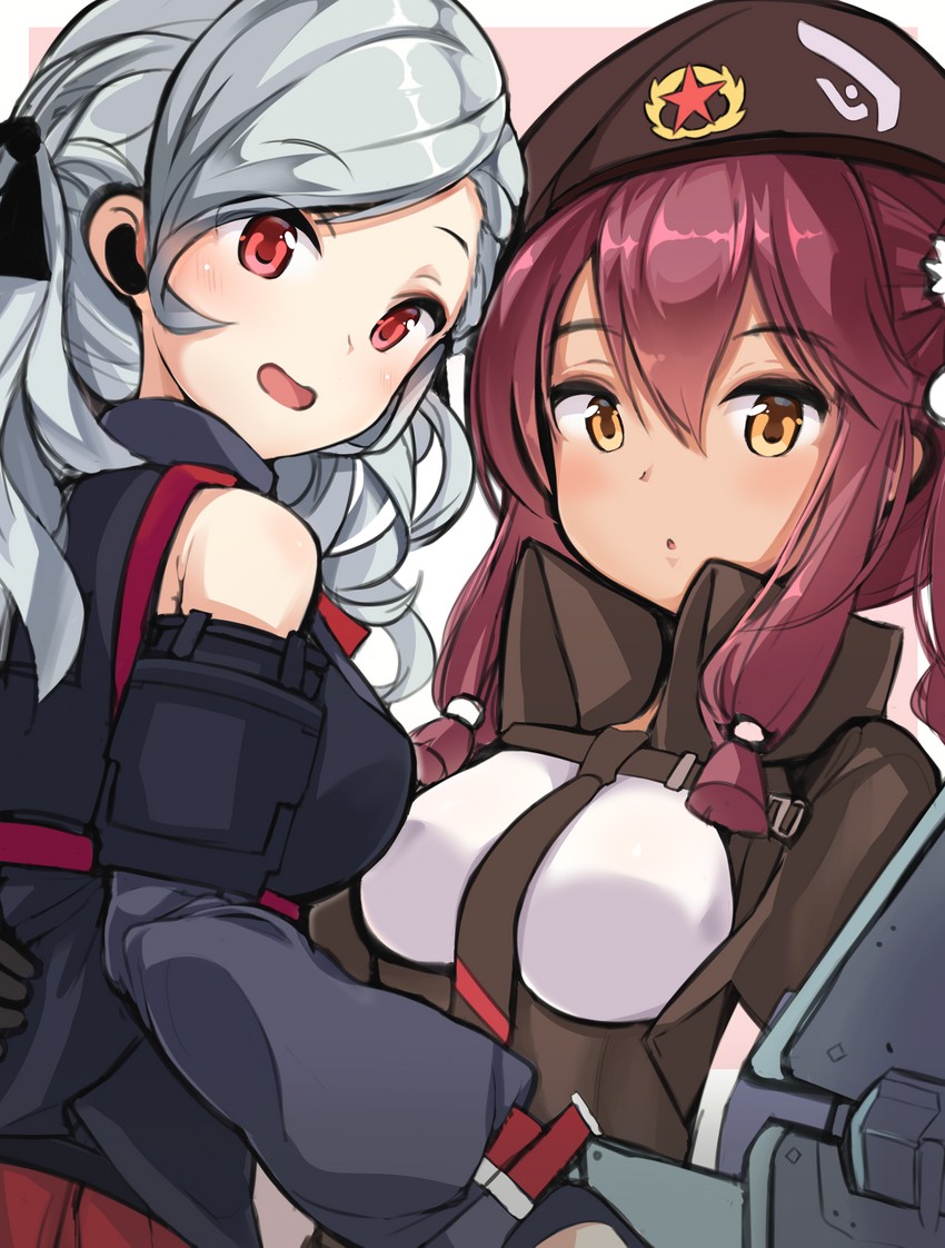 spas-12 and saiga-12 (girls' frontline) drawn by j_young