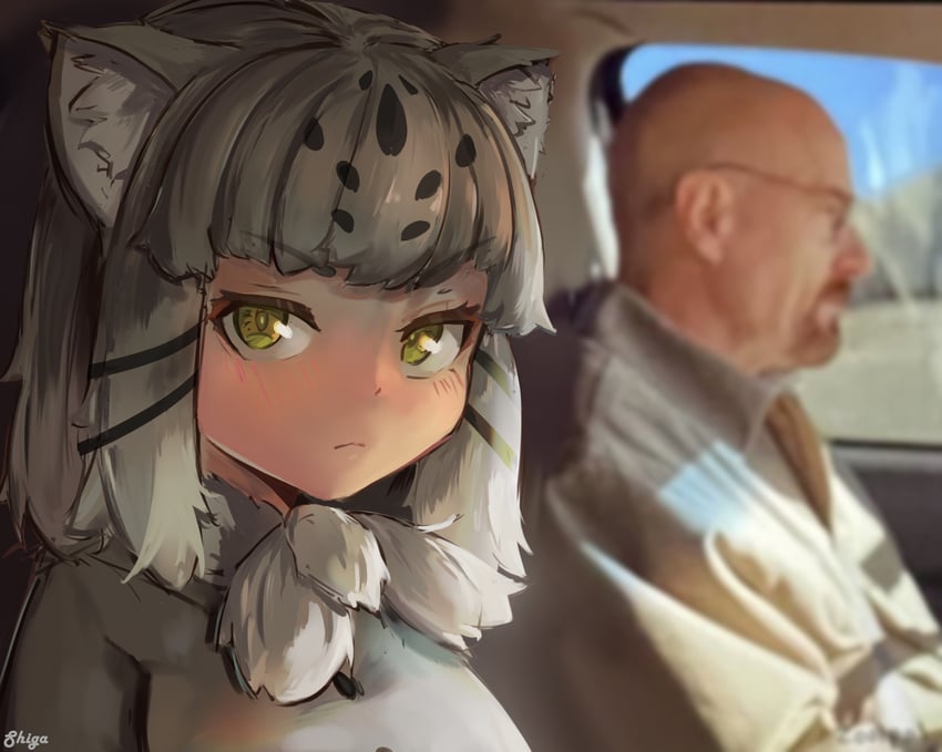 walter white and pallas's cat (kemono friends and 1 more) drawn by shiga_96