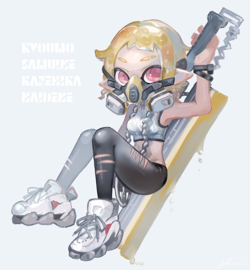 inkling player character and inkling girl (splatoon) drawn by plum0o0