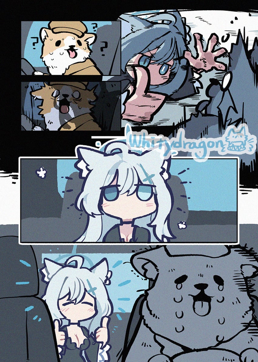 shiroko and shiroko terror (blue archive) drawn by whitydragon