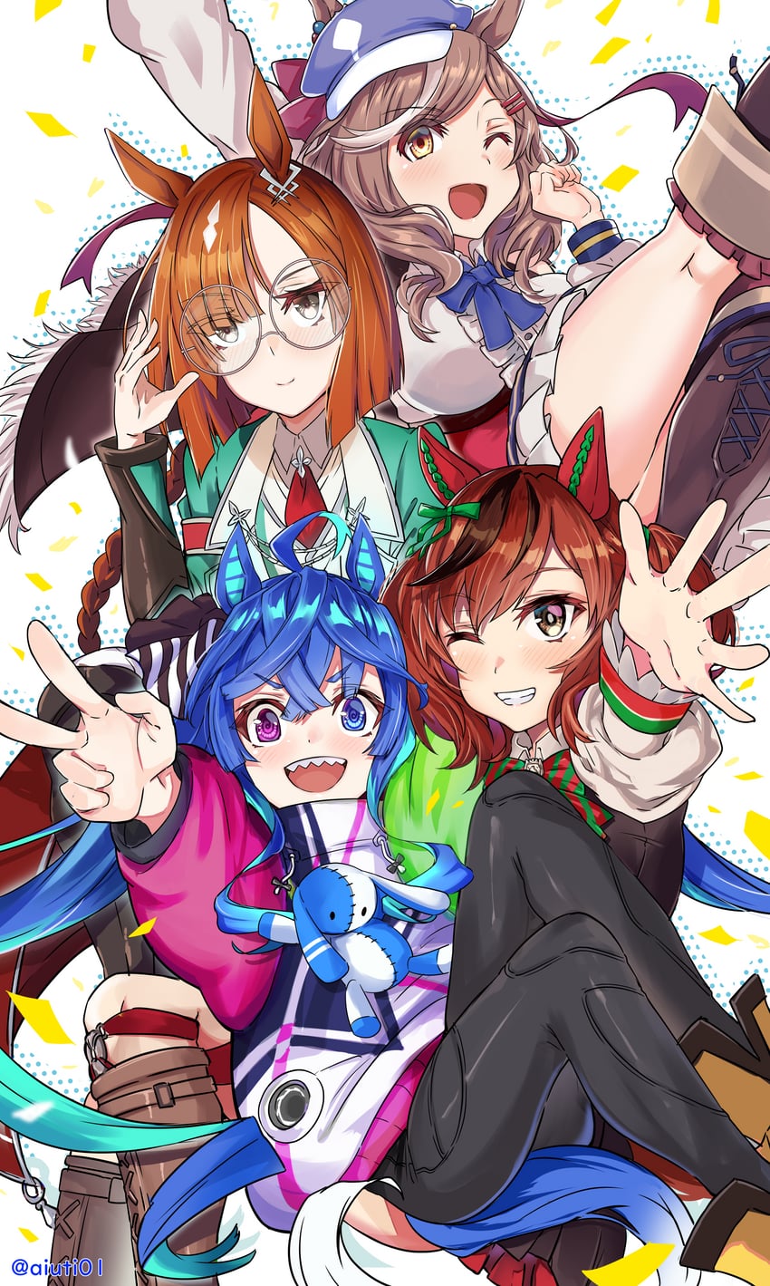 nice nature, twin turbo, matikane tannhauser, and ikuno dictus (umamusume) drawn by aiuti