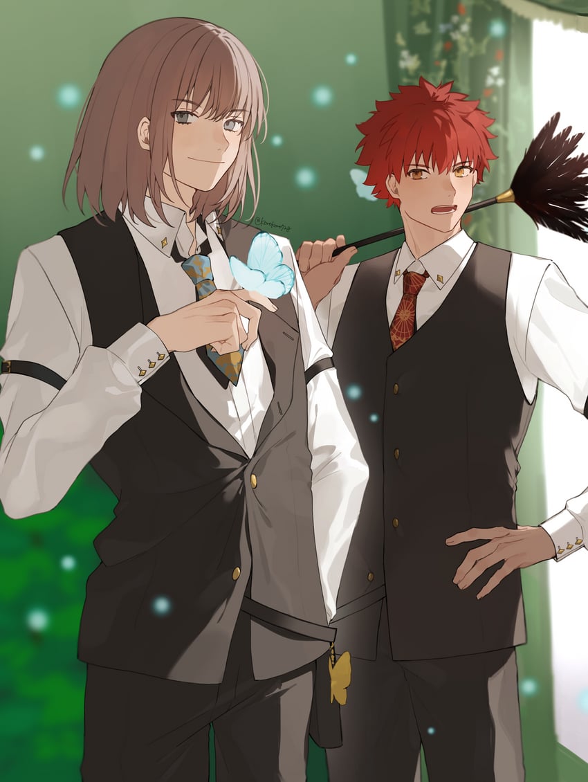 emiya shirou, oberon, and senji muramasa (fate and 1 more) drawn by romo827