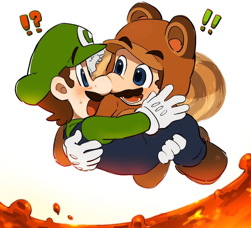 mario, luigi, and tanuki mario (mario and 1 more) drawn by mimimi_(mimimim9999)