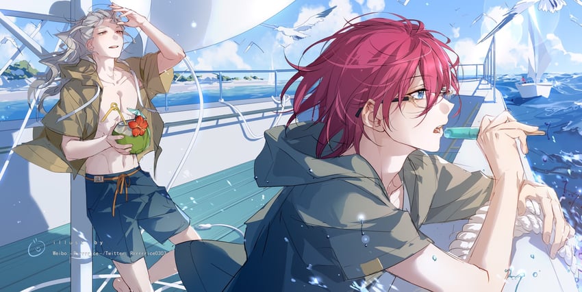 saegusa ibara and ran nagisa (ensemble stars!) drawn by rrr_(reason)