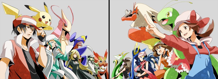 pikachu, dawn, may, hilda, cynthia, and 11 more (pokemon and 6 more) drawn by dante0909