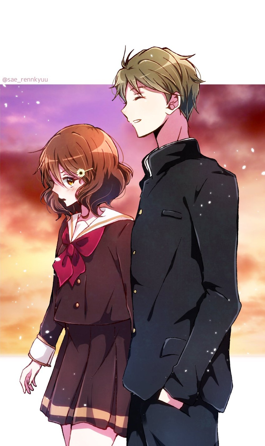 oumae kumiko and tsukamoto shuuichi (hibike! euphonium) drawn by sae_(renkyuuake)