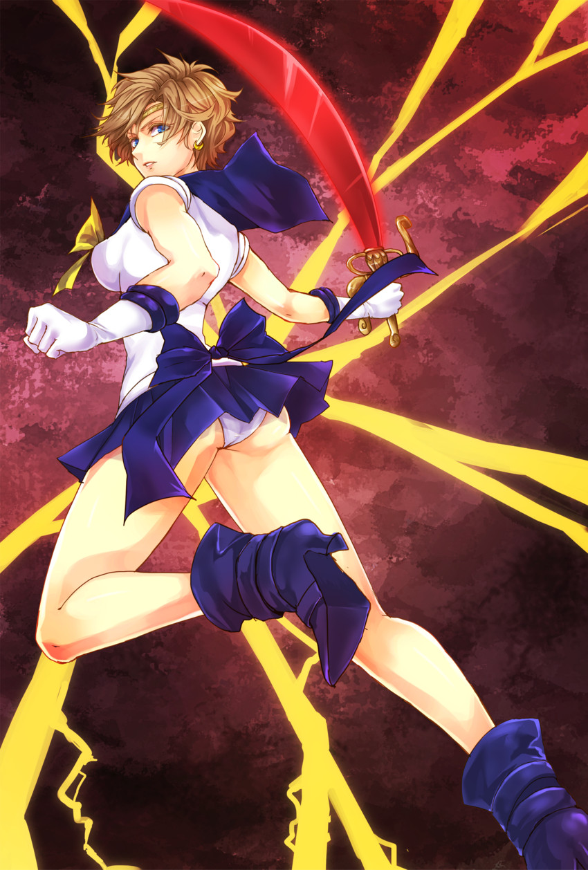ten'ou haruka and sailor uranus (bishoujo senshi sailor moon) drawn by valconis