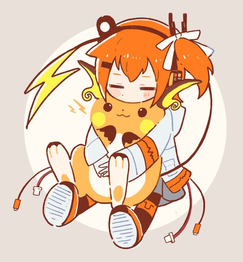 raichu (pokemon and 2 more) drawn by s1ho_(ukiy0u0)