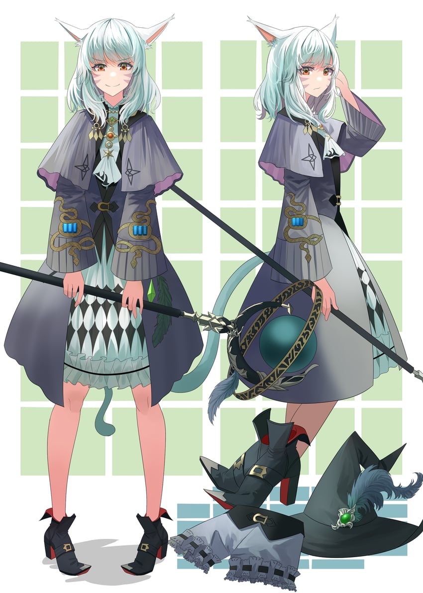 warrior of light and black mage (final fantasy and 1 more) drawn by ojiki
