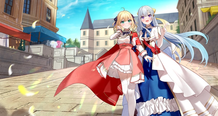 anisphia wynn palettia and euphyllia magenta (tensei oujo to tensai reijou no mahou kakumei) drawn by kisaragi_yuri