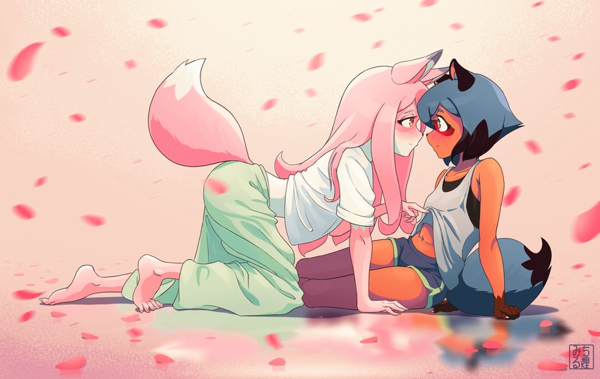 kagemori michiru and hiwatashi nazuna (brand new animal) drawn by michirutnk