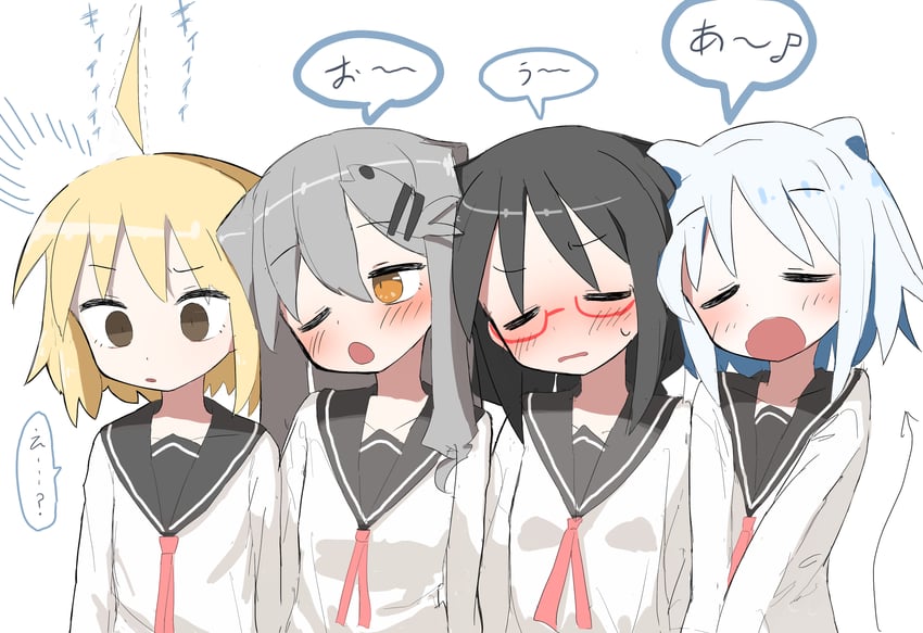 uozumi kurumi, souen chiaki, agoshi sakina, and takada shiyuki (null-meta) drawn by saku_p