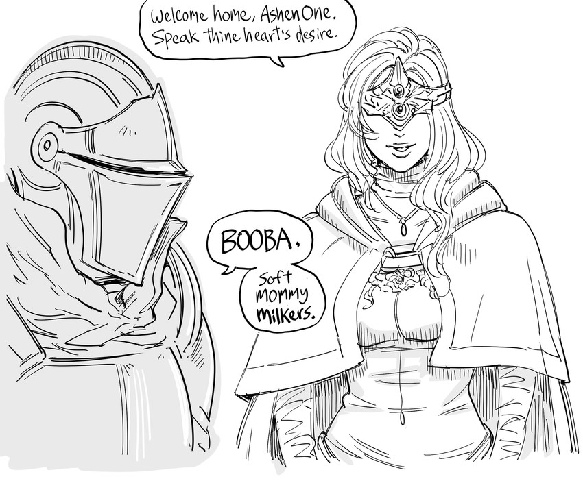 fire keeper and ashen one (dark souls and 2 more) drawn by bb_(baalbuddy)