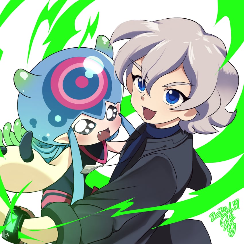 jellymon and higashimitarai kiyoshiro (digimon and 1 more) drawn by sanekokoa