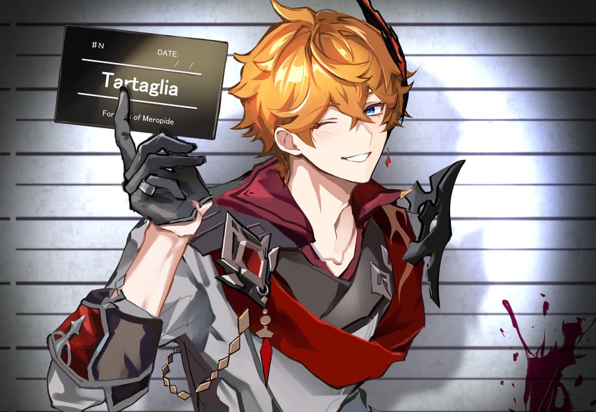 tartaglia (genshin impact) drawn by plus_q