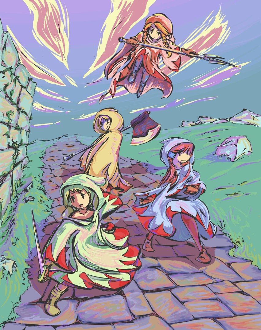 white mage (final fantasy and 4 more) drawn by kanmiryou