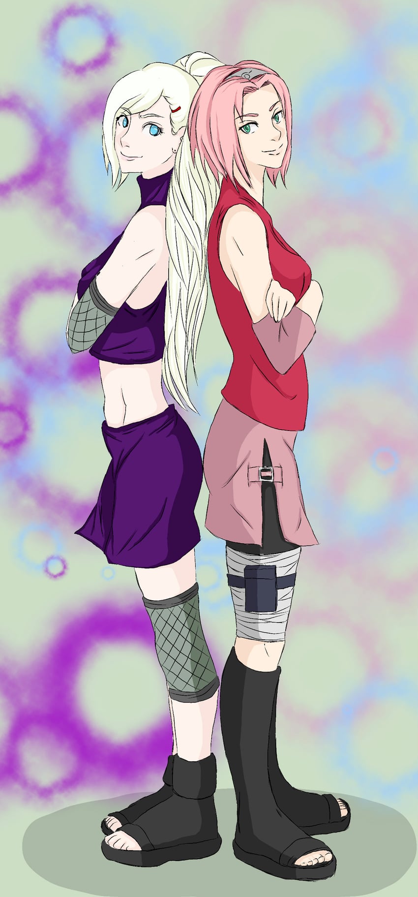 haruno sakura and yamanaka ino (naruto and 1 more) drawn by invisiblexchild