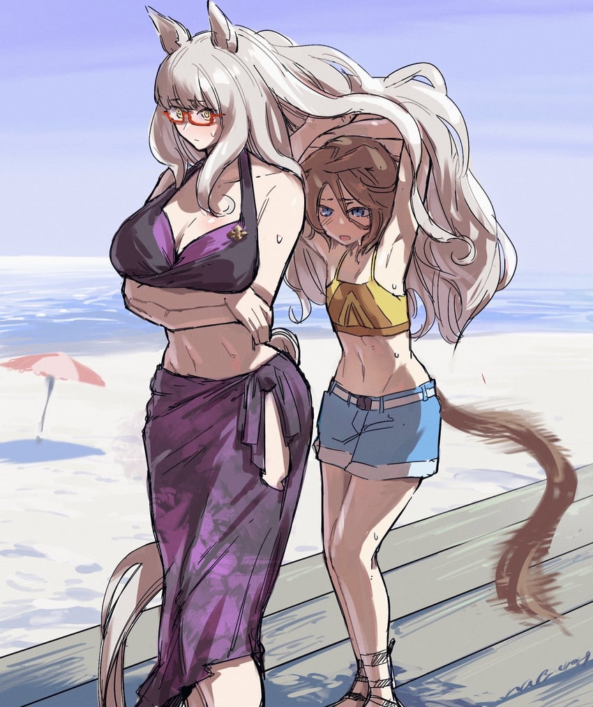 narita taishin and biwa hayahide (umamusume) drawn by natsunori