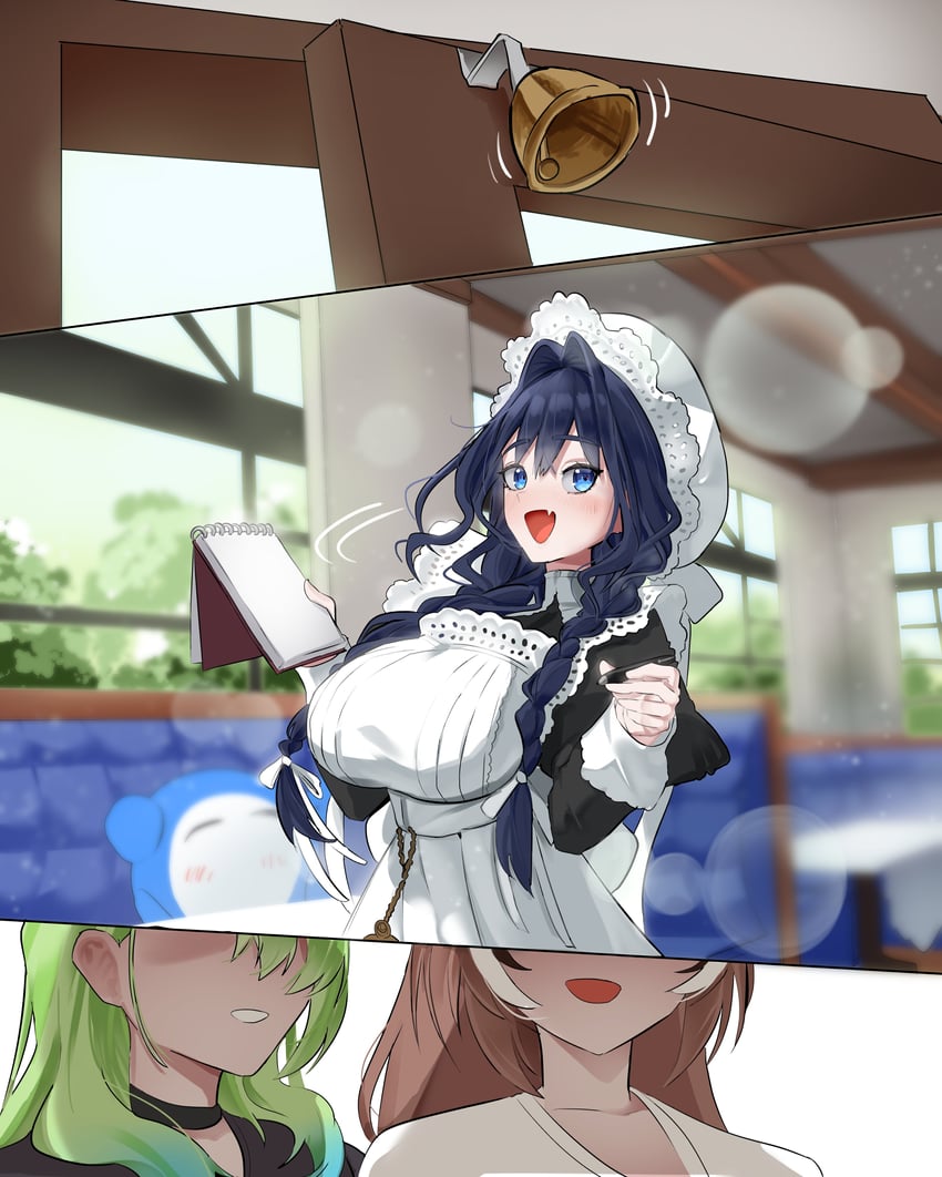 ouro kronii, nanashi mumei, ceres fauna, and kronie (hololive and 1 more) drawn by daaku_(koizumi_arata)