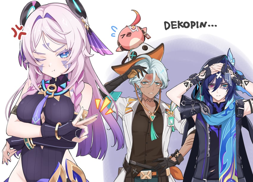 citlali, ororon, ifa, and cacucu (genshin impact) drawn by ura_(hamburg_oniku)