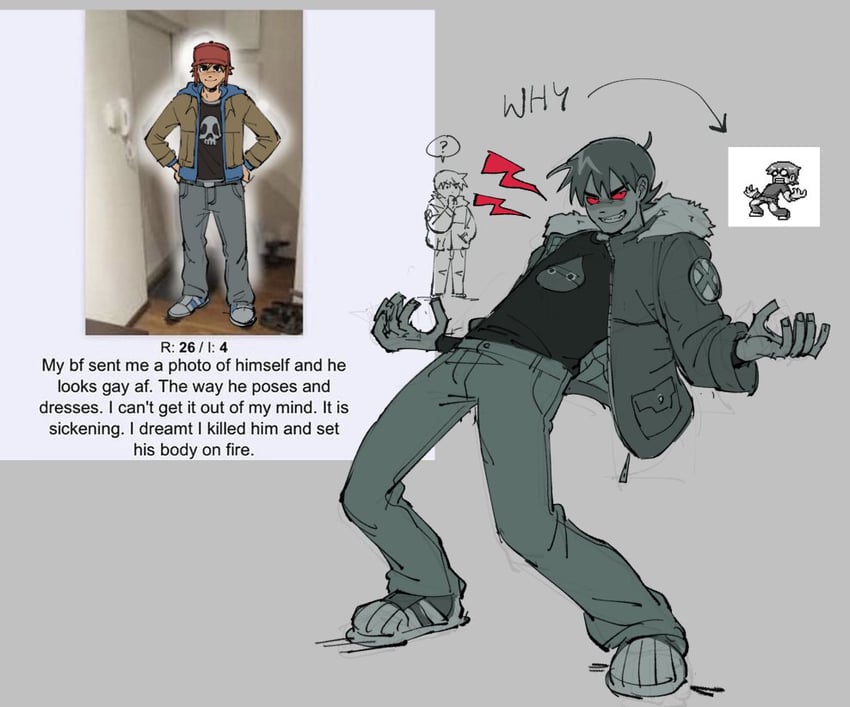 scott pilgrim and nega scott (scott pilgrim and 2 more) drawn by sushiisiu