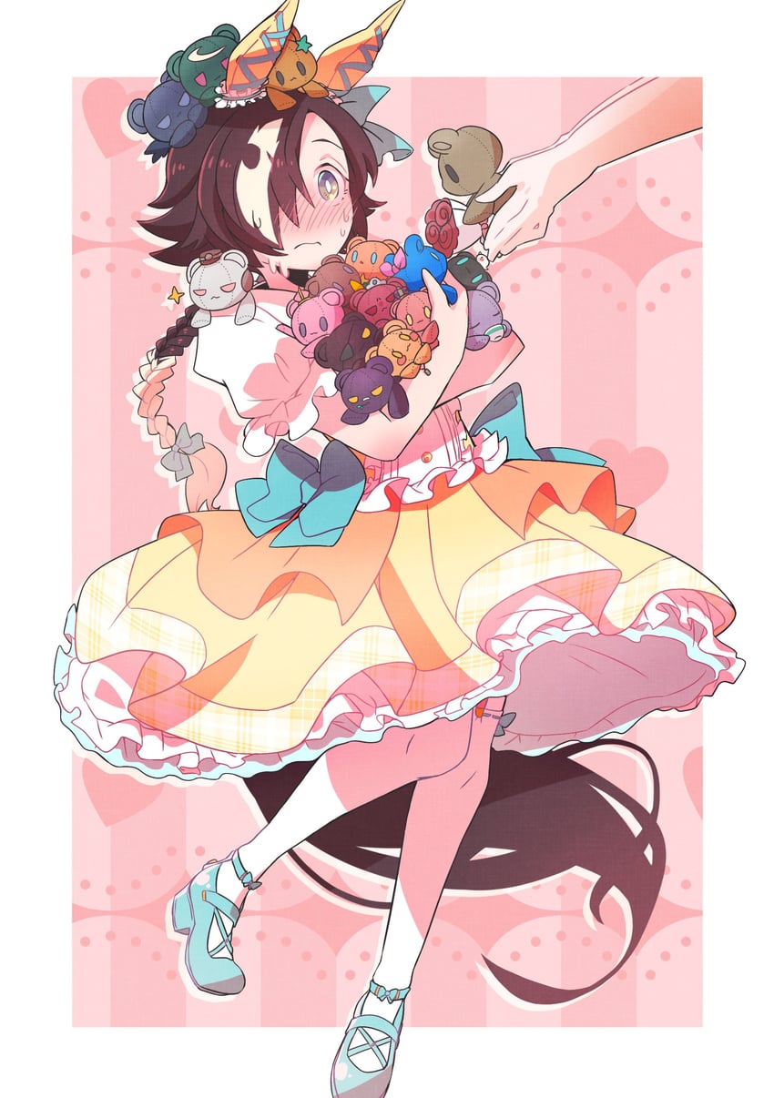 trainer, gold ship, daiwa scarlet, mejiro mcqueen, tokai teio, and 11 more (umamusume) drawn by maru_(hachi_47923)