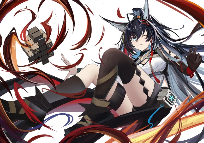 blaze and blaze the igniting spark (arknights) drawn by xuetu_(user_tfgn7453)