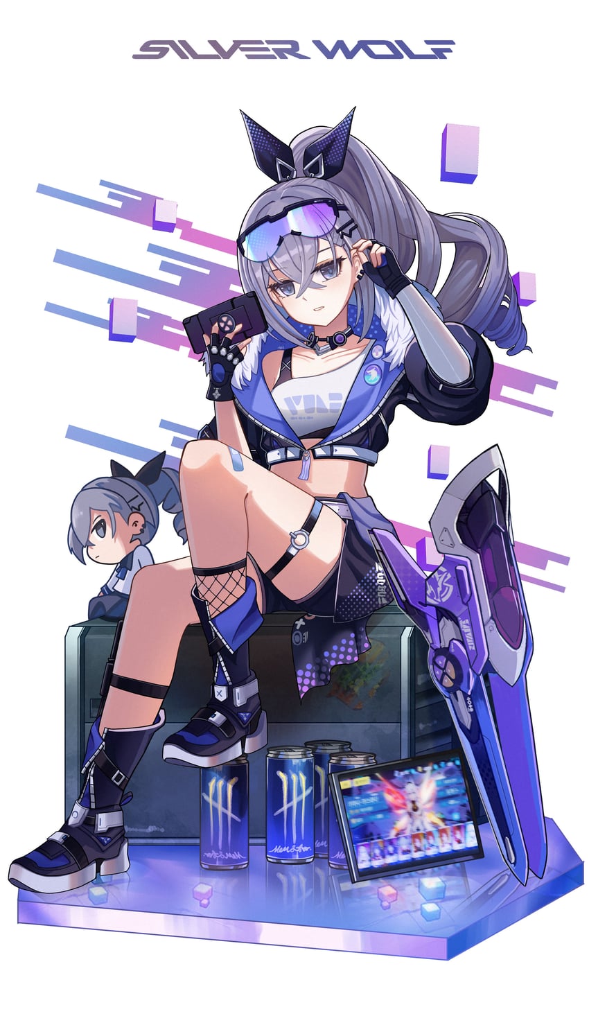 silver wolf (honkai and 1 more) drawn by gimyogi