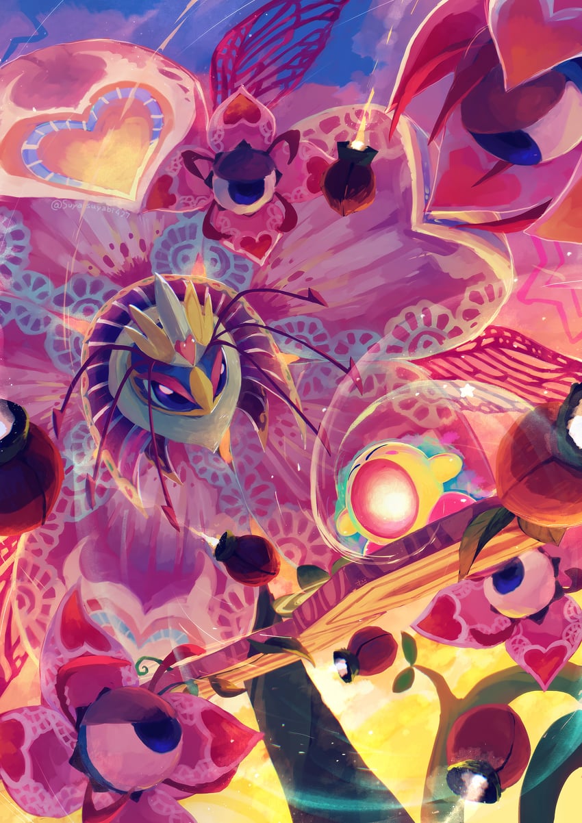 kirby, queen sectonia, hypernova kirby, and flowered sectonia (kirby and 1 more) drawn by suyasuyabi