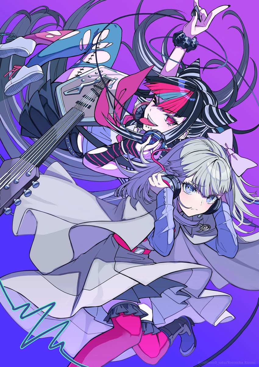 mioda ibuki and pucci lavmin (danganronpa and 2 more) drawn by kusatakesi