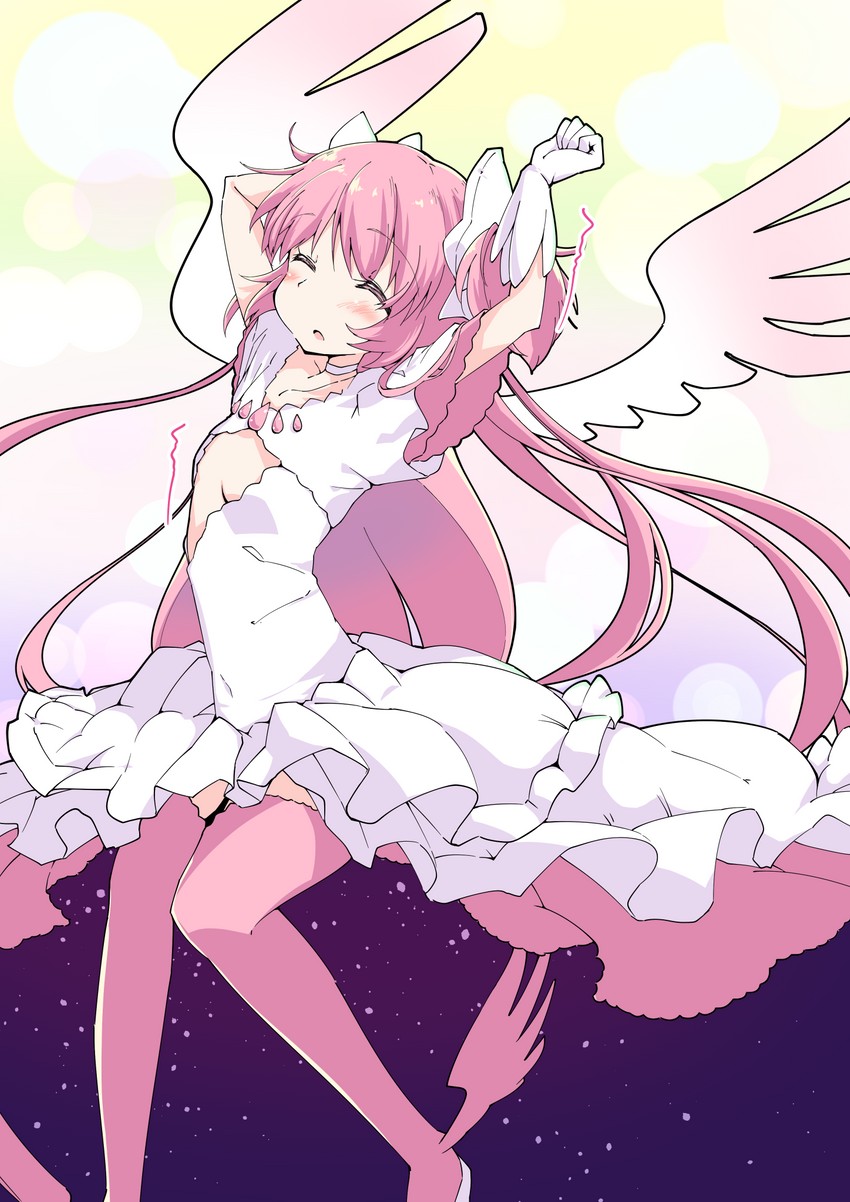 kaname madoka and ultimate madoka (mahou shoujo madoka magica) drawn by hiyama_yuki