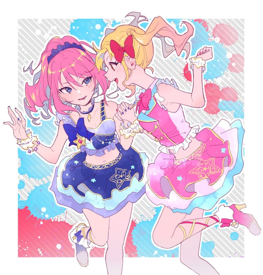 nijino yume and sakuraba rola (aikatsu! and 1 more) drawn by shiontaso