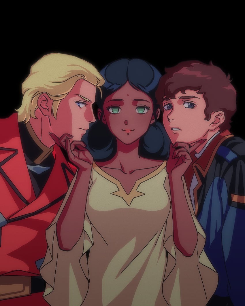 char aznable, amuro ray, and lalah sune (gundam and 1 more) drawn by yy0880yy