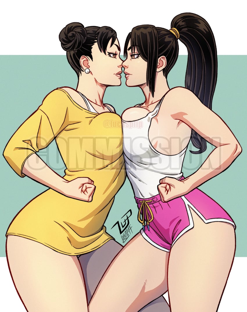 chun-li and shiranui mai (street fighter and 4 more) drawn by lucaspflp