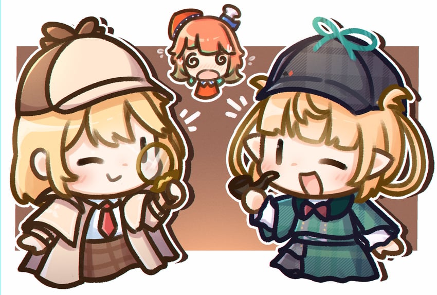 takanashi kiara, watson amelia, and pomu rainpuff (hololive and 3 more) drawn by moon_ldl