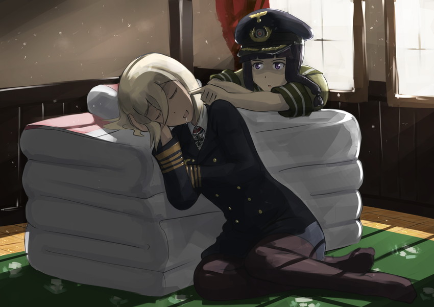 kitakami and female admiral (original and 1 more) drawn by erica_(naze1940)