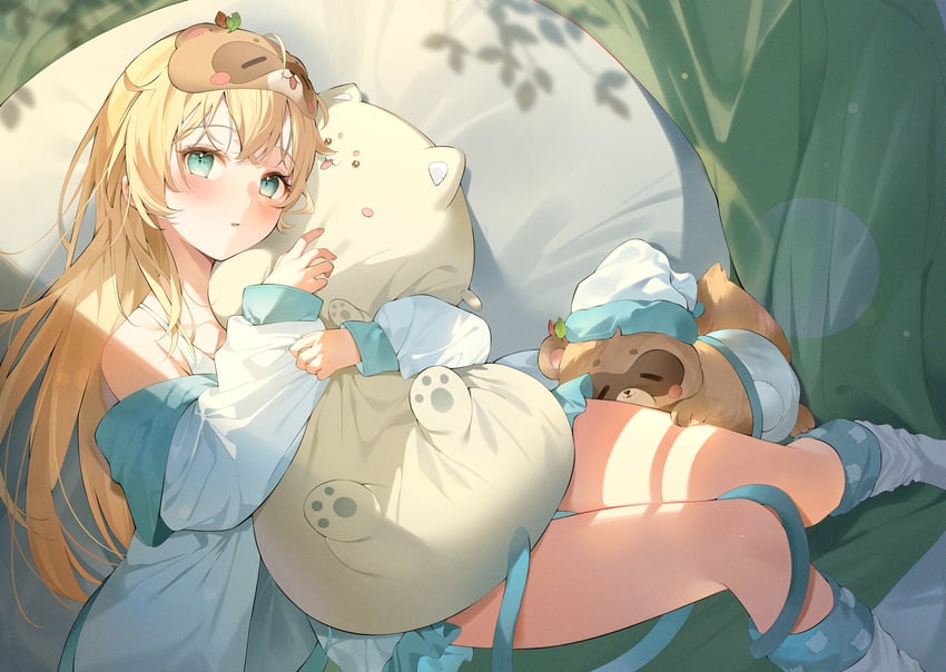kazama iroha and pokobee (hololive) drawn by hana_mori