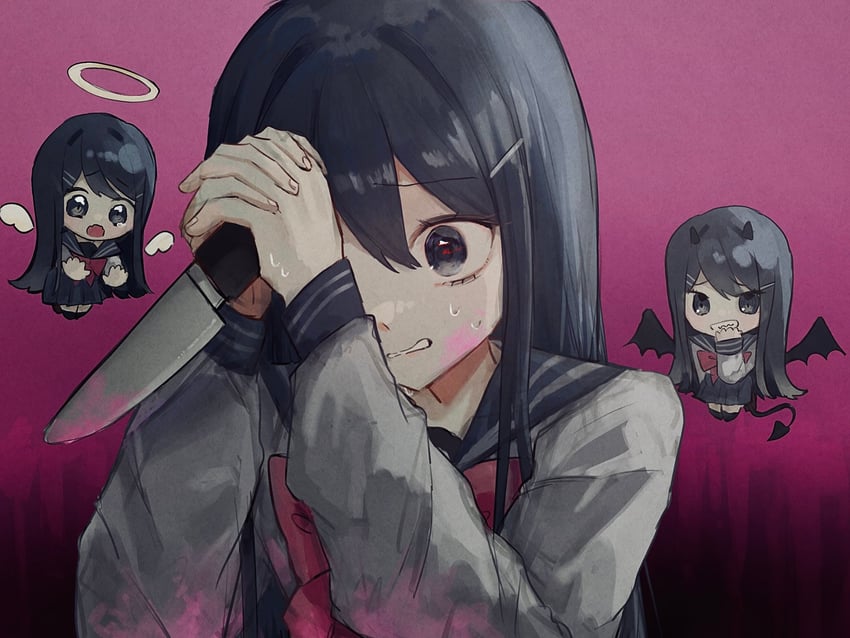 maizono sayaka (danganronpa and 1 more) drawn by pan-ko