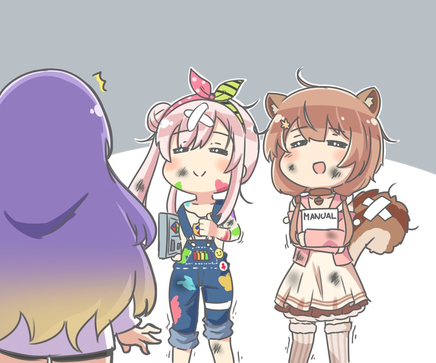 moona hoshinova, ayunda risu, and airani iofifteen (hololive and 2 more) drawn by rutorifuki