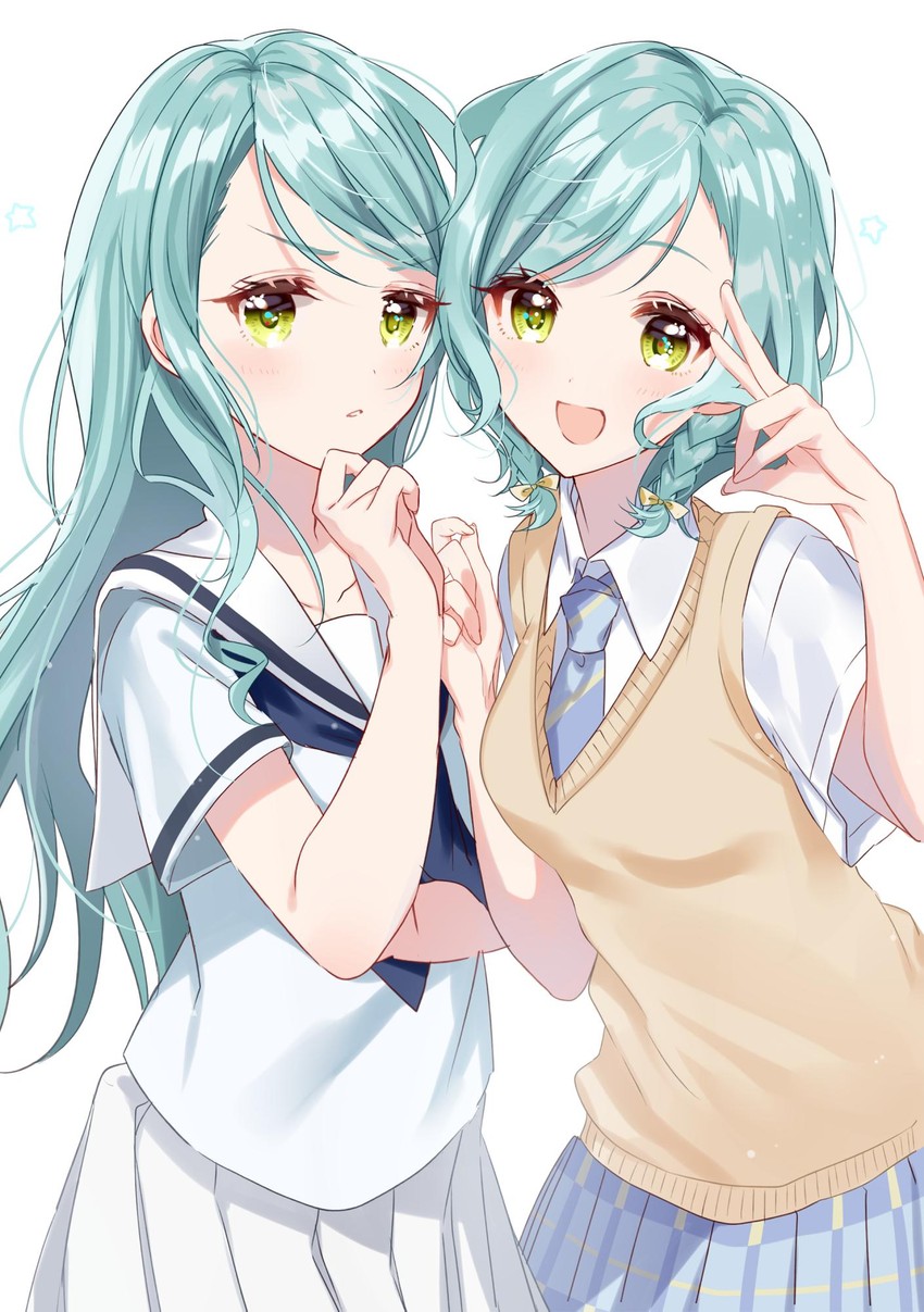 hikawa sayo and hikawa hina (bang dream!) drawn by misumi_(macaroni)