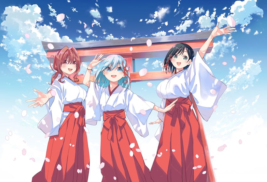 amagami asahi, amagami yae, and amagami yuna (amagami-san chi no enmusubi) drawn by marcey