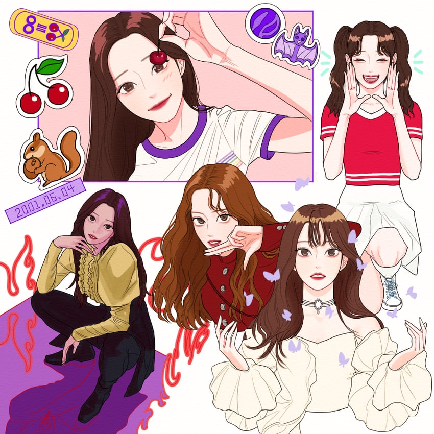 choerry (real life and 1 more) drawn by doo_twodot
