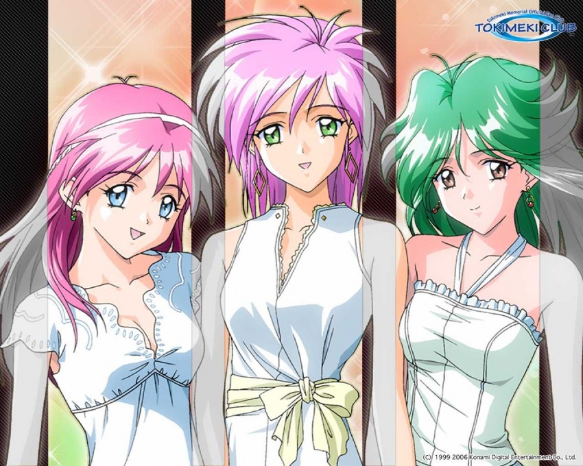 yae kaori, asou kasumi, and shirayuki maho (tokimeki memorial and 1 more) drawn by kokura_masashi