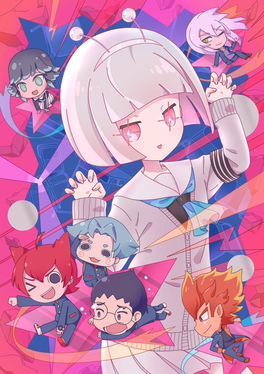 himekawa fubuki, jiba jinpei, kuruhoshi nayu, tamada matarou, koma sandayuu, and 1 more (youkai watch and 2 more) drawn by chatnoir-juno
